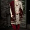 Exclusive Golden Colour Indian Designer Sherwani. -Riwaayat Store m12676
