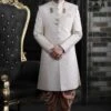Cream,Off White Colour Latest Designer Groom Sherwani.