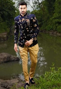 Blue Colour Party Wear Jodhpuri Suit.