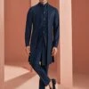 Blue Sequins Embroidered Layered Indowestern For Men -Riwaayat Store mw1036 6