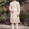 White Embroidered Mens Readymade Sherwani 1 White Embroidered Mens Readymade Sherwani -Riwaayat Store mz3001m2