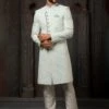 Blue Sequined Sherwani In Georgette -Riwaayat Store p1005mw22
