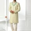 Green Embroidered Traditional Sherwani For Men -Riwaayat Store p1006mw11