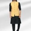Black Art Silk Kurta Pyjama With Jacket -Riwaayat Store p1010mw07 1