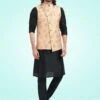 Black Art Silk Kurta Pajama With Woven Jacket -Riwaayat Store p1010mw08 1