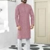 Pink Embroidered Mens Kurta Pyjama -Riwaayat Store p1013mw05