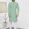Blue Mens Kurta Pjyama With Thread Work 2 Blue Mens Kurta Pjyama With Thread Work -Riwaayat Store p1013mw19