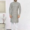 Readymade Grey Printed Mens Kurta Pyjama -Riwaayat Store p1013mw27