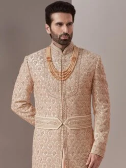 Cream Thread Embroidered Wedding Sherwani For Men -Riwaayat Store p1031mw01 1 1