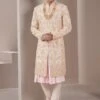 Peach Hand Embroidered Groom Sherwani And Kurta Set -Riwaayat Store p1031mw17