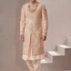 Cream Silk Sherwani With Anarkali Kurta Set -Riwaayat Store p1031mw25