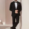 Black Embroidered Classic Tuxedo Set -Riwaayat Store p1031mw46 1