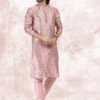 Pink Printed Banarasi Silk Kurta Pyjama 2 Pink Printed Banarasi Silk Kurta Pyjama -Riwaayat Store p1034mw03