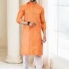 Orange Festive Kurta Pyjama With Prints 2 Orange Festive Kurta Pyjama With Prints -Riwaayat Store p1035mw10