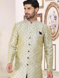 Green Party Wear Printed Kurta Pyjama -Riwaayat Store p1036mw08 1