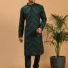 Green Mirror Embroidered Festive Kurta Pyjama -Riwaayat Store p1039mw42