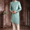 Blue Asymmetric Silk Indo Western For Groom 2 Blue Asymmetric Silk Indo Western For Groom -Riwaayat Store p1041mw02