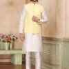 White Silk Kurta Churidaar With Nehru Jacket -Riwaayat Store p1042mw05 2