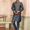 Grey Art Silk Mens Wear Kurta Pajama Set -Riwaayat Store p1042mw17 1