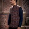 Purple Readymade Embroidered Silk Nehru Jacket -Riwaayat Store p1044mw04 1