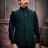 Green Embroidered Nehru Jacket In Silk 2 Green Embroidered Nehru Jacket In Silk -Riwaayat Store p1044mw05 1