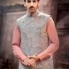 Grey Mens Nehru Jacket With Thread Work -Riwaayat Store p1044mw12 1