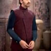 Maroon Festive Wear Embroidered Nehru Jacket -Riwaayat Store p1044mw16 1