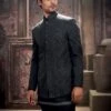 Black Groom Jodhpuri Suit In Silk -Riwaayat Store p1044mw18 1
