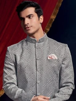 Blue Embroidered Indo Western In Italian Fabric -Riwaayat Store p1045mw20 1 1