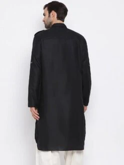 Black Party Wear Kurta With Pathani Salwar -Riwaayat Store p1046mw02 2