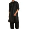 Black Readymade Pathani Kurta Pyjama In Cotton -Riwaayat Store p1046mw03