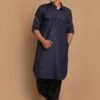 Blue Cotton Pathani Kurta Pajama -Riwaayat Store p1046mw05