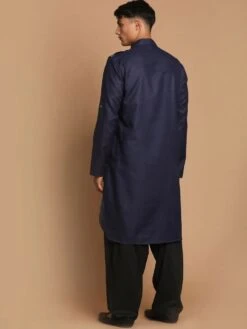 Blue Cotton Pathani Kurta Pajama -Riwaayat Store p1046mw05 2