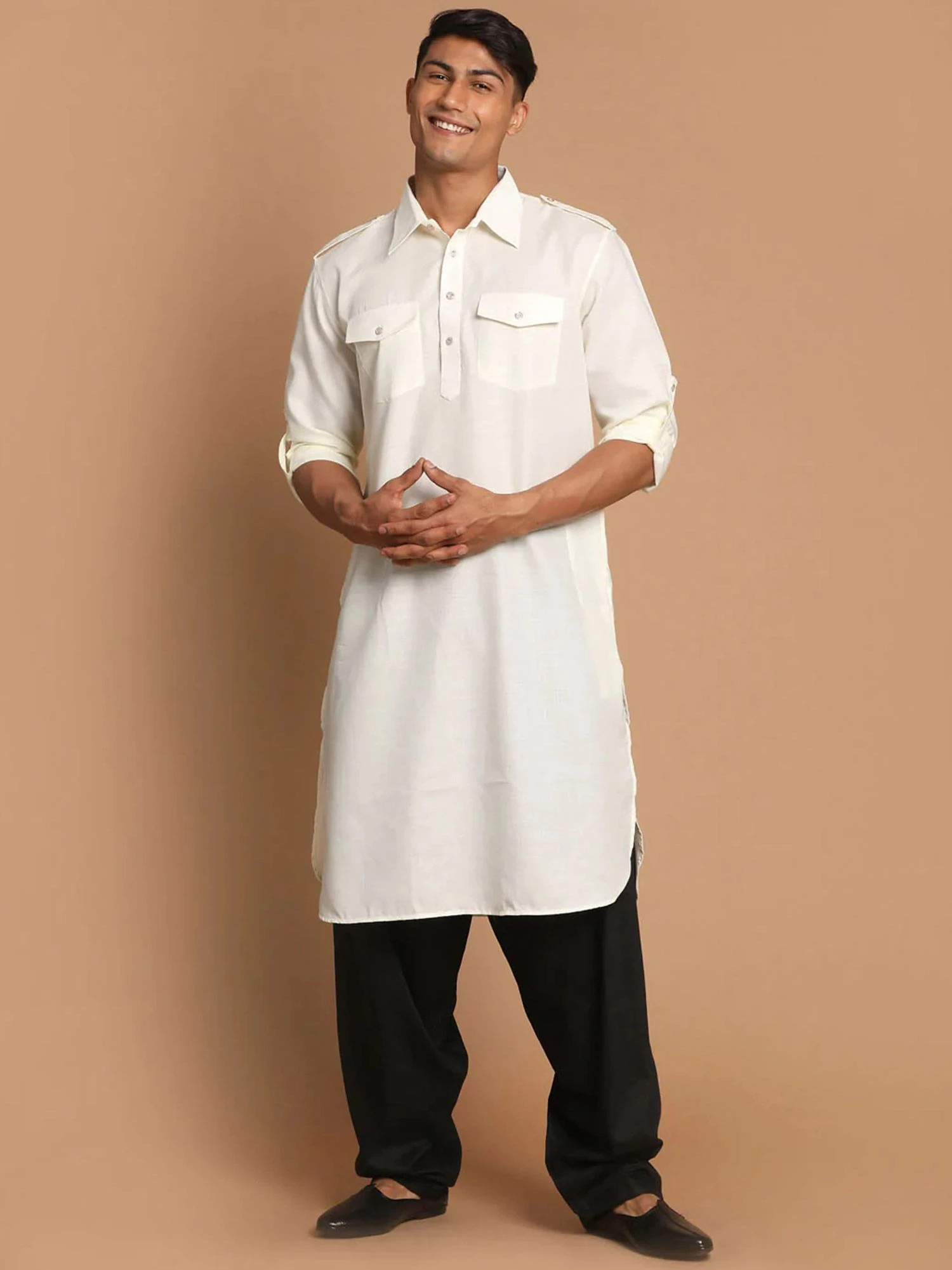 White Party Wear Pathani Kurta Pajama In Cotton 3 White Party Wear Pathani Kurta Pajama In Cotton
