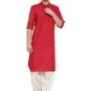 Red Readymade Kurta With Pathani Salwar -Riwaayat Store p1046mw09
