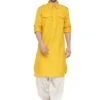 Yellow Festive Pathani Kurta Pyjama In Cotton 2 Yellow Festive Pathani Kurta Pyjama In Cotton -Riwaayat Store p1046mw10