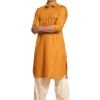 Yellow Readymade Cotton Kurta With Pathani Salwar -Riwaayat Store p1046mw14