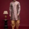 Brown Dhoti Style Indo Western In Banarasi Silk -Riwaayat Store p1048mw10