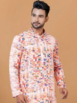 Multicolor Festive Kurta Pajama With Digital Prints 5 Multicolor Festive Kurta Pajama With Digital Prints -Riwaayat Store p1050mw03 1 2