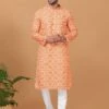 Orange Printed Festive Kurta Pyjama -Riwaayat Store p1050mw05 2