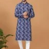 Blue Floral Kurta Pyjama In Cotton -Riwaayat Store p1050mw11 2