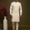 Cream Party Wear Kurta Pajama In Art Silk -Riwaayat Store p1054mw14