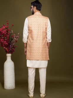 Off White Party Wear Kurta Pajama Set In Silk -Riwaayat Store p1055mw10 2