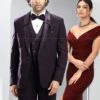 Purple Glittered Mens Tuxedo In Three Piece -Riwaayat Store p1058mw04 1