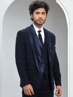 Dark Blue Italian Mens Three Piece Suit 5 Dark Blue Italian Mens Three Piece Suit -Riwaayat Store p1058mw18 2