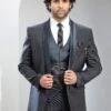 Grey Italian Mens Three Piece Suit -Riwaayat Store p1058mw21 1