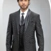 Grey Italian Jute Textured Mens Party Wear Suit -Riwaayat Store p1058mw39 1