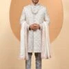 White Grooms Embroidered Sherwani In Silk -Riwaayat Store p1059mw13 2