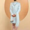 Blue Wedding Mens Sherwani In Jacquard -Riwaayat Store p1059mw16 2