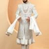 White Wedding Grooms Sherwani With Anarkali Kurta -Riwaayat Store p1059mw24 2